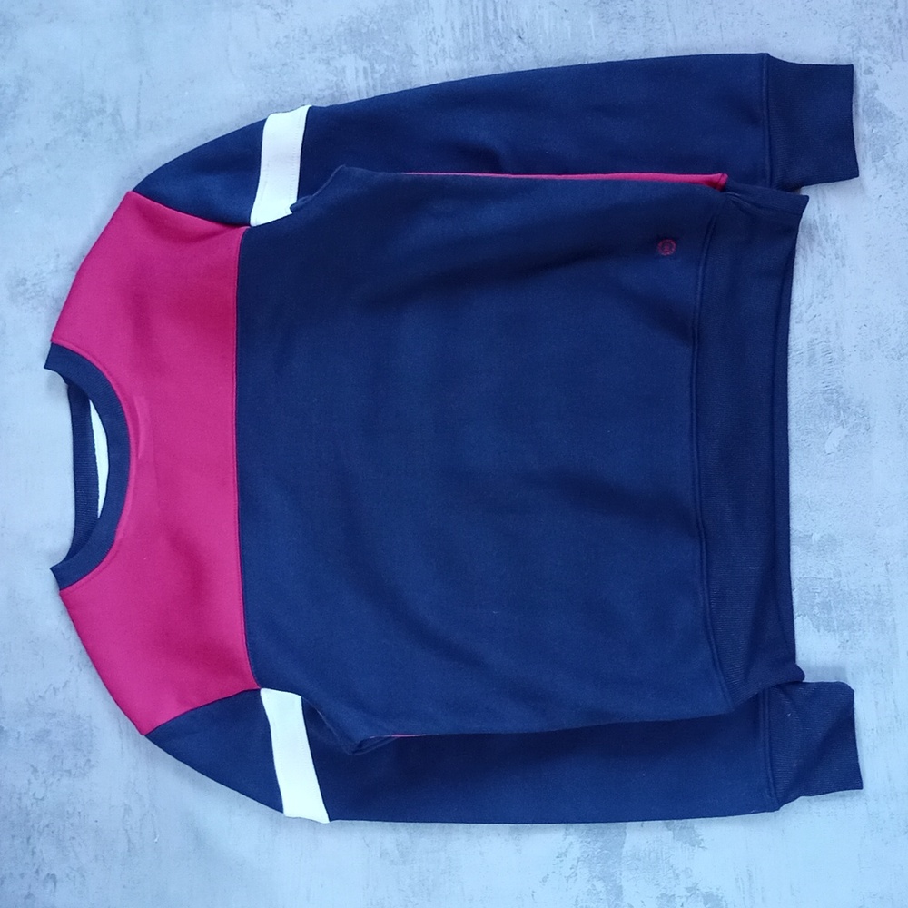 Men's Colorblock Crewneck Sweater - Navy & Pink